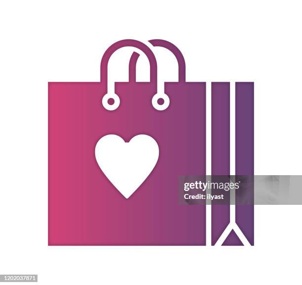 ilustrações, clipart, desenhos animados e ícones de design de ícone de estilo de preenchimento gradiente do shopping center - online shopping