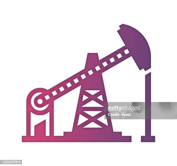oil reserves gradient fill color & paper-cut style icon design - wildlife reserve stock illustrations