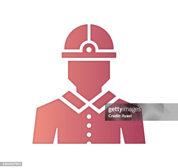 labor condition gradient fill color & paper-cut style icon design - construction welding stock illustrations