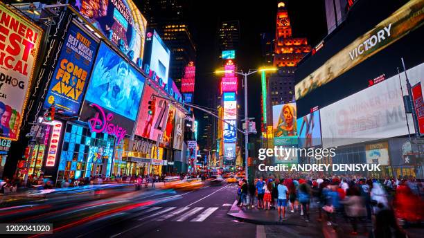night times square. new york - time square stock pictures, royalty-free photos & images