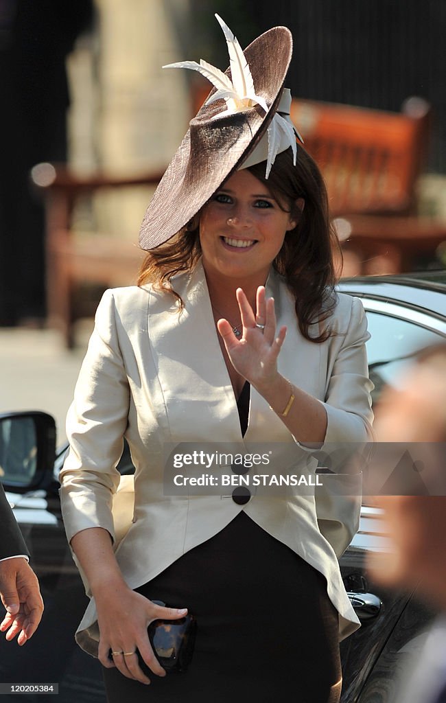 Princess Eugenie arrives for the wedding