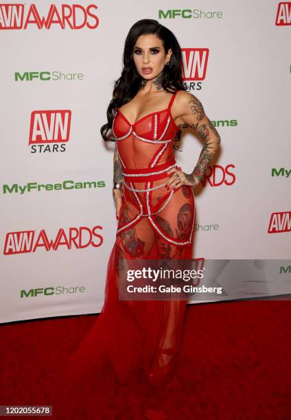 Adult film actress/director Joanna Angel attends the 2020 Adult Video News Awards at The Joint inside the Hard Rock Hotel & Casino on January 25,...