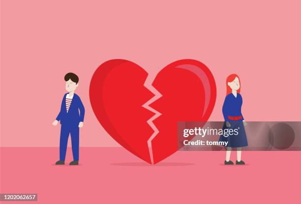illustrazioni stock, clip art, cartoni animati e icone di tendenza di amante un cuore spezzato - cuore spezzato