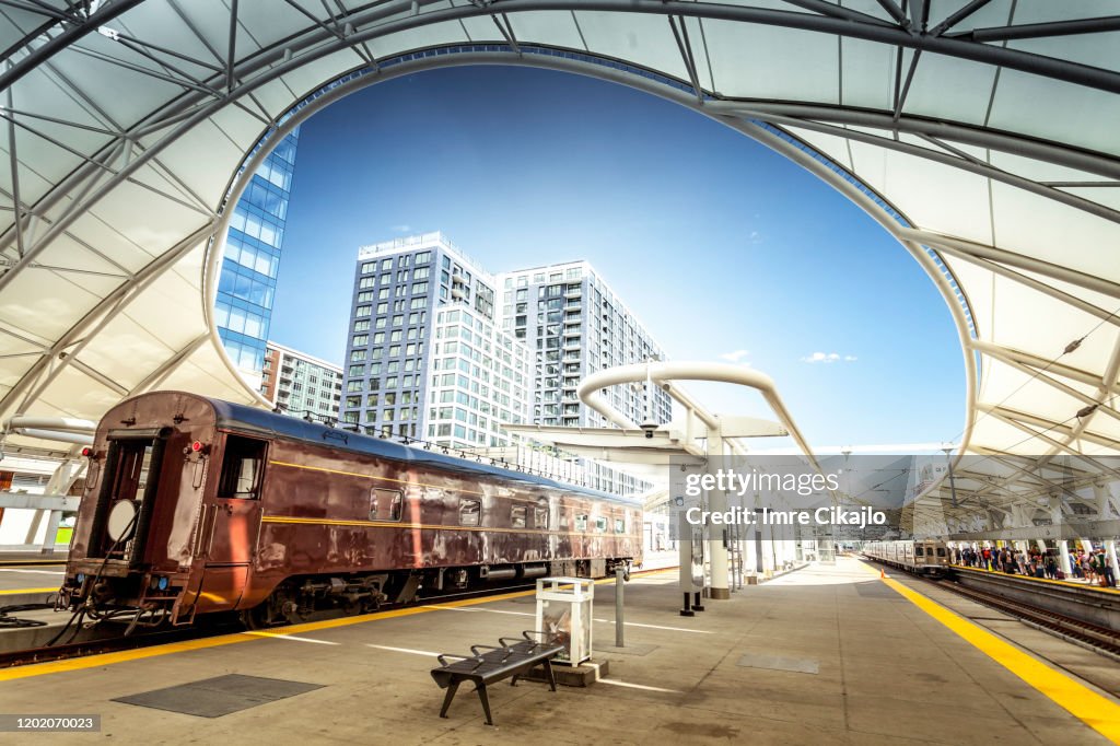Old railcar at Denver Union station