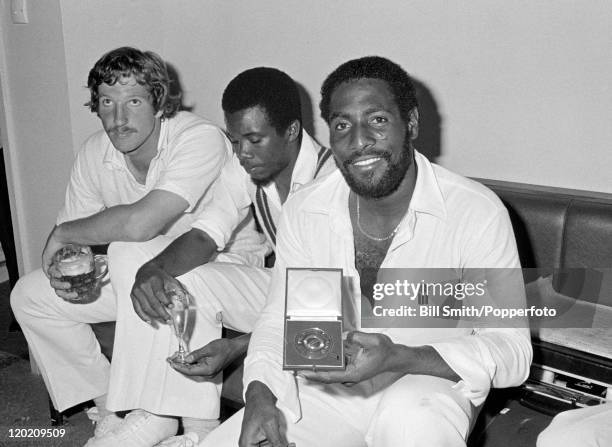 Scenes in the West Indies dressing room after their victory over England in the World Cup Final at Lord's cricket ground in London, 23rd June 1979....