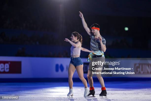 Miriam Ziegler and Severin Kiefer of Austria perform in the Gala Exhibition during day 5 of the ISU European Figure Skating Championships at...