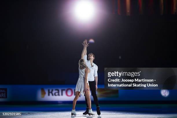 Victoria Sinitsina and Nikita Katsalapov of Russia performs in the Gala Exhibition during day 5 of the ISU European Figure Skating Championships at...