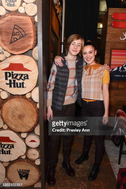 Charlie Shotwell and Oona Roche of 'The Nest' attend the Pizza Hut x Legion M Lounge during Sundance Film Festival on January 26, 2020 in Park City,...