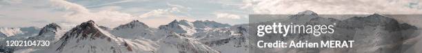 alps panorama in winter - mountain climbing equipment stock pictures, royalty-free photos & images