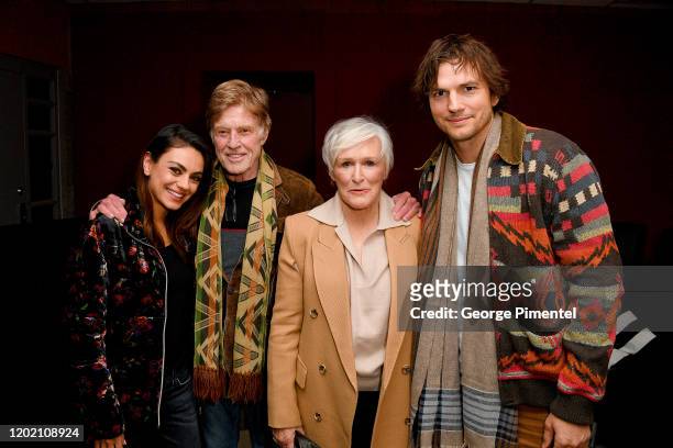 Mila Kunis, Robert Redford, Glenn Close and Ashton Kutcher attend the 2020 Sundance Film Festival - "Four Good Days" Premiere at Eccles Center...