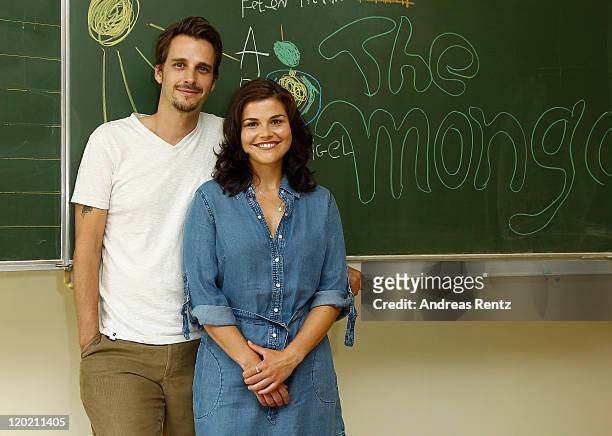 Actress Katharina Wackernagel and actor Max von Thun attend ''The Mongolettes' photocall' on August 1, 2011 in Berlin, Germany.