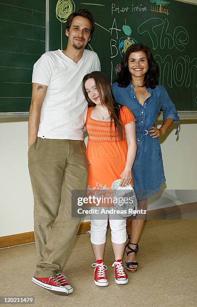 Actor Max von Thun, Anna Lange and actress Katharina Wackernagel attend 'The Mongolettes' photocall on August 1, 2011 in Berlin, Germany.