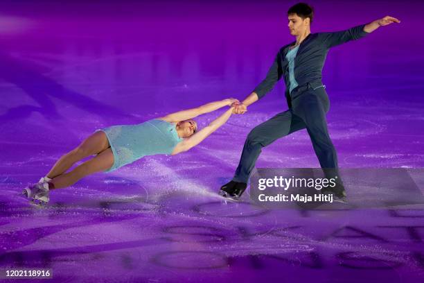 Minerva Fabienne Hase and Nolan Seegert of Germany perform during exhibition program at the ISU European Figure Skating Championships at...