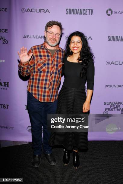 Sundance Programer Mike Plante and Director Hira Nabi attend the 2020 Sundance Film Festival - Documentary Shorts Program 2 at Temple Theater on...