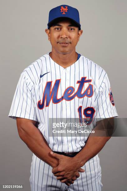 Manager Luis Rojas of the New York Mets poses during Photo Day on Thursday, February 20, 2020 at Clover Park in Port St. Lucie, Florida.