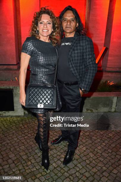 Christine Neubauer and her partner Jose Campos during the Berlin Opening Night by Bertelsmann Content Alliance at Das Stue on February 20, 2020 in...