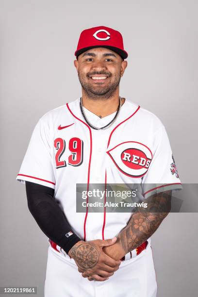 Christian Colon of the Cincinnati Reds poses during Photo Day on Wednesday, February 19, 2020 at Goodyear Ballpark in Goodyear, Arizona.