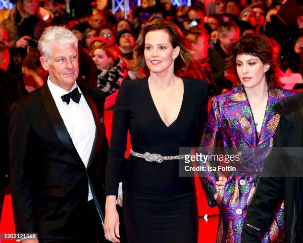 Actress Sigourney Weaver with her daughter Charlotte Simpson , her husband Jim Simpson arrive for the opening ceremony and "My Salinger Year"...