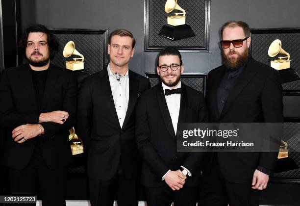 Members of music group Bon Iver attend the 62nd Annual GRAMMY Awards at STAPLES Center on January 26, 2020 in Los Angeles, California.