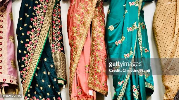 sarees in jaipur - sari cloth stock pictures, royalty-free photos & images