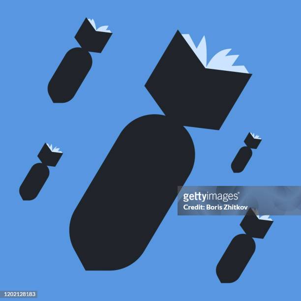 book bombs. - bomb illustration stock pictures, royalty-free photos & images