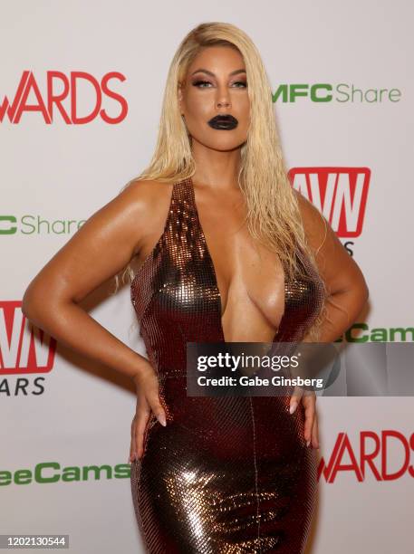 Adult film actress Bridgette B attends the 2020 Adult Video News Awards at The Joint inside the Hard Rock Hotel & Casino on January 25, 2020 in Las...