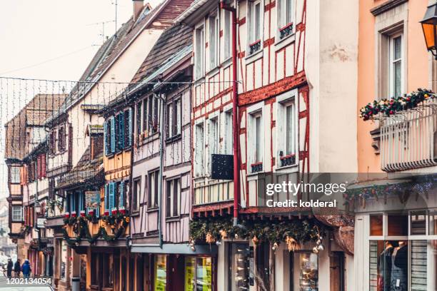 half-timbered residential buildings in alsace - straßburg stock-fotos und bilder