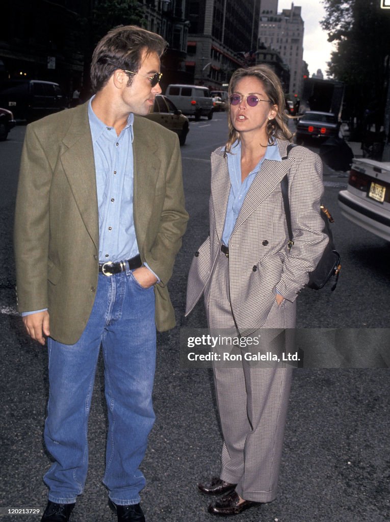 Actress Sharon Stone and boyfriend Bob Wagner on May 11, 1994 walking ...