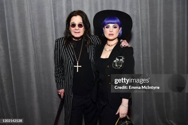 Ozzy Osbourne and Kelly Osbourne attend the 62nd Annual GRAMMY Awards at STAPLES Center on January 26, 2020 in Los Angeles, California.