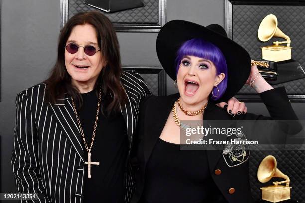 Ozzy Osbourne and Kelly Osbourne attend the 62nd Annual GRAMMY Awards at STAPLES Center on January 26, 2020 in Los Angeles, California.