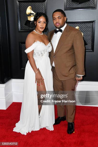 Chanel Dijon and DJ Mustard attend the 62nd Annual GRAMMY Awards at STAPLES Center on January 26, 2020 in Los Angeles, California.