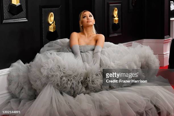 Ariana Grande attends the 62nd Annual GRAMMY Awards at STAPLES Center on January 26, 2020 in Los Angeles, California.