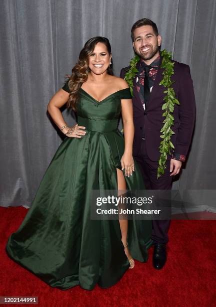 Kimie Miner and Imua Garza attend the 62nd Annual GRAMMY Awards at STAPLES Center on January 26, 2020 in Los Angeles, California.