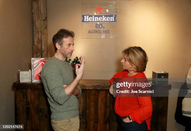 Jeff Baena of "Horse Girl" and Founder of TheWrap Sharon Waxman stop by TheWrap Studio sponsored by Heineken at Sundance Film Festival on January 26,...