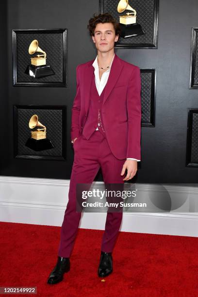 Shawn Mendes attends the 62nd Annual GRAMMY Awards at Staples Center on January 26, 2020 in Los Angeles, California.