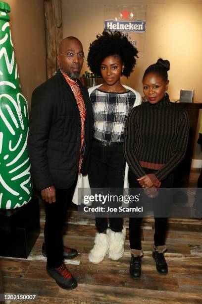 Sahr Ngaujah, Jayme Lawson and Nana Mensah stop by TheWrap Studio sponsored by Heineken at Sundance Film Festival on January 26, 2020 in Park City,...