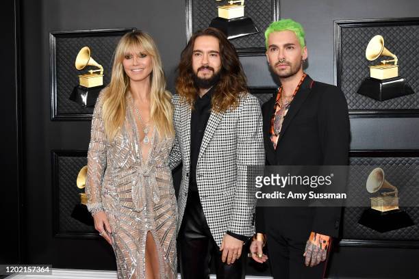 Heidi Klum, Tom Kaulitz and Bill Kaulitz attend the 62nd Annual GRAMMY Awards at Staples Center on January 26, 2020 in Los Angeles, California.