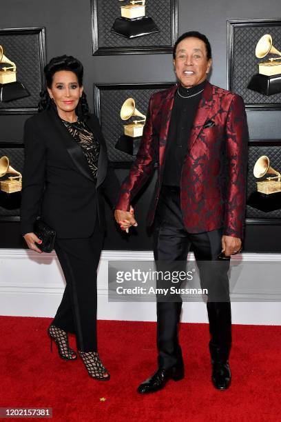 Frances Glandney and Smokey Robinson attend the 62nd Annual GRAMMY Awards at Staples Center on January 26, 2020 in Los Angeles, California.