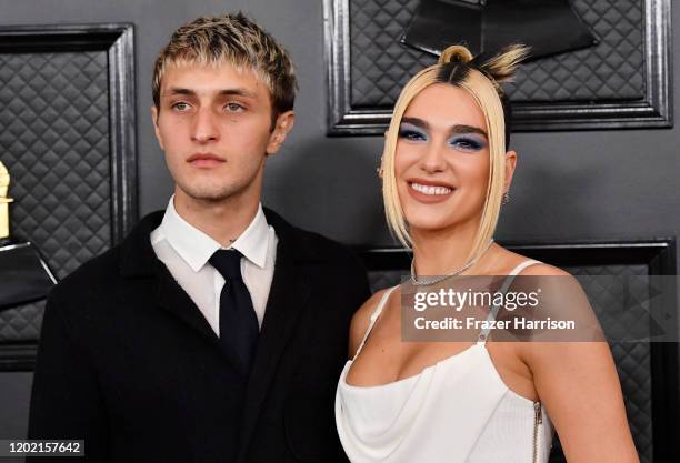 Anwar Hadid and Dua Lipa attend the 62nd Annual GRAMMY Awards at STAPLES Center on January 26, 2020 in Los Angeles, California.