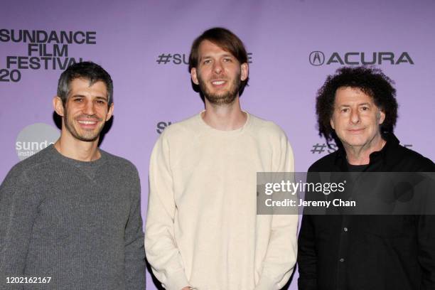 Michael Dweck, Charlie Sextro and Gregory Kershaw attend the 2020 Sundance Film Festival - "The Truffle Hunters" Premiere at Prospector Square...