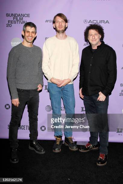Michael Dweck, Charlie Sextro and Gregory Kershaw attend the 2020 Sundance Film Festival - "The Truffle Hunters" Premiere at Prospector Square...