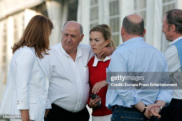 Amancio Ortega and his daughter Marta Ortega attend International Show Jumping Competition at Caixas Novas Club on July 31, 2011 in A Coruna, Spain.