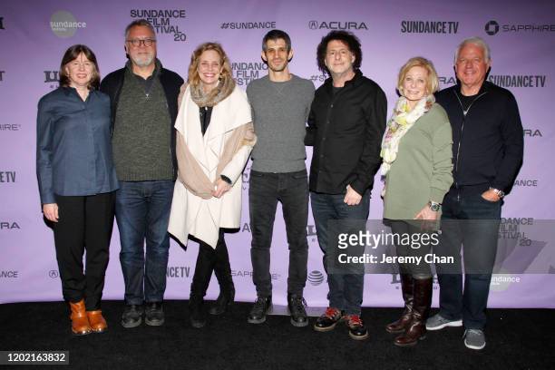 Leslie Berriman, Nion McEvoy, Geralyn Dreyfous, Gregory Kershaw, Michael Dweck, Susan Swartz and Jim Swartz attend the 2020 Sundance Film Festival -...