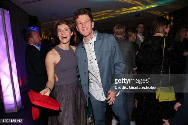 Anja Knauer and Artjom Gilz attend the Berlin Opening Night by Bertelsmann Content Alliance at hotel "Das Stue" on February 20, 2020 in Berlin,...