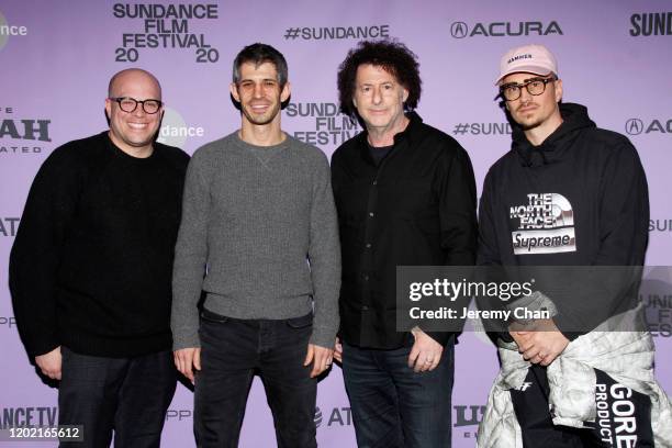 Matthew Perniciaro, Gregory Kershaw, Michael Dweck and Michael Sherman attend the 2020 Sundance Film Festival - "The Truffle Hunters" Premiere at...