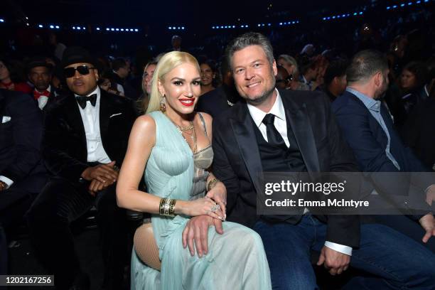 Gwen Stefani and Blake Shelton attend the 62nd Annual GRAMMY Awards at STAPLES Center on January 26, 2020 in Los Angeles, California.