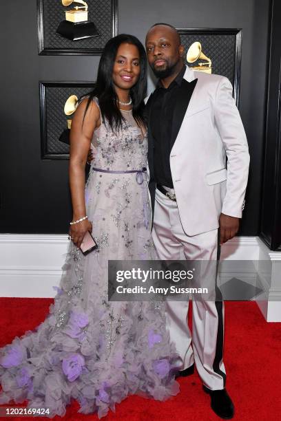 Claudinette Jean and Wyclef Jean attend the 62nd Annual GRAMMY Awards at Staples Center on January 26, 2020 in Los Angeles, California.