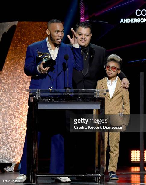 Anderson Paak and Soul Rasheed accept the Best R&B Performance award for "Come Home [ft. Andre 3000]" onstage during the 62nd Annual GRAMMY Awards...