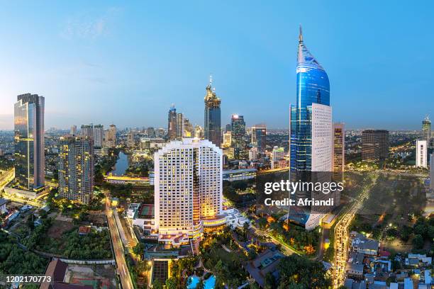 jakarta skyline, jakarta, indonesia - ジャカルタ ストックフォトと画像
