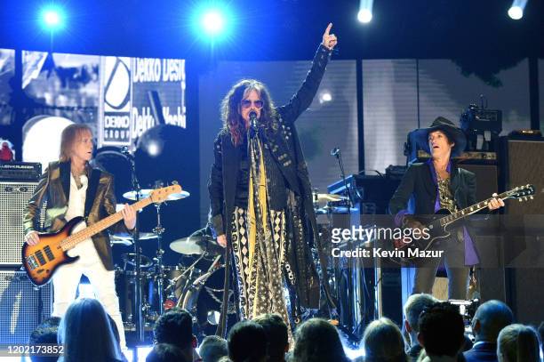 Steven Tyler of Aerosmith performs during the 62nd Annual GRAMMY Awards at STAPLES Center on January 26, 2020 in Los Angeles, California.